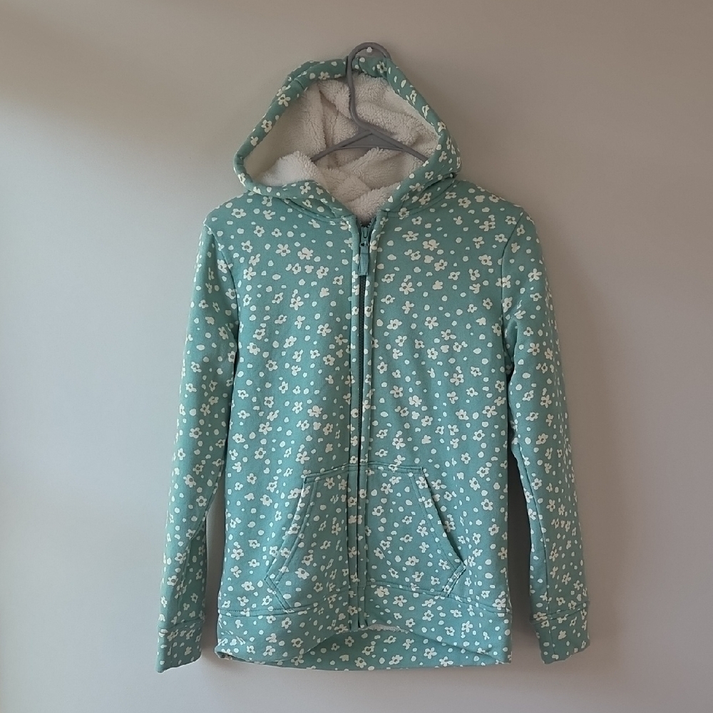 Wonder Nation Green and White Floral Kids Jacket
